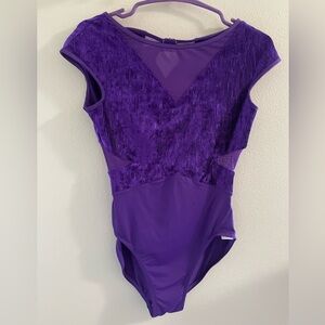 Bloch purple velvet cap sleeve size M